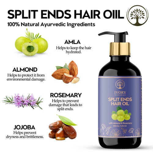 ingridents of Ivory Natural hair oil for split ends oil