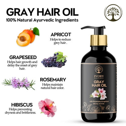Ingridents used in Ivory Natural best hair oil for grey hair