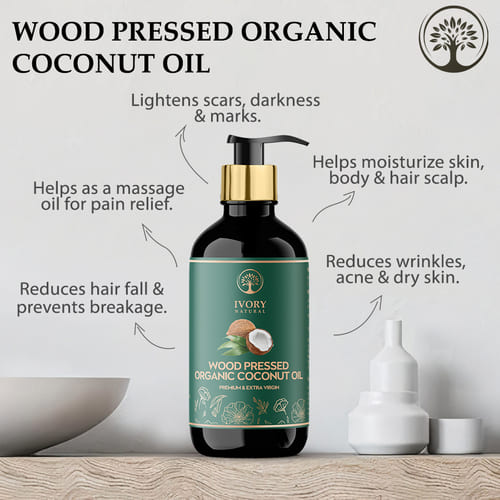 Ivory Natural Wood Pressed Coconut Extra Virgin Oil Benefits Image