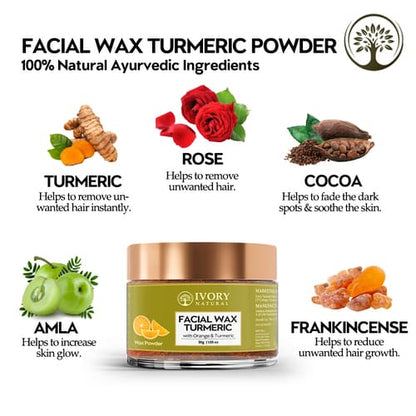 Ivory Natural Facial Wax with Turmeric Powder Ingredients Main Image