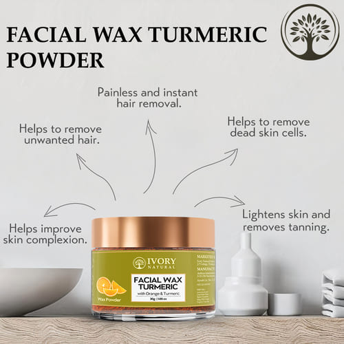 Ivory Natural Facial Wax with Turmeric Powder Benefits Image