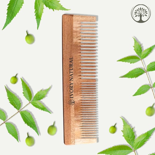 Buy Dual Tooth Kacchi Neem Wooden Comb - Gentle Detangling & Scalp ...