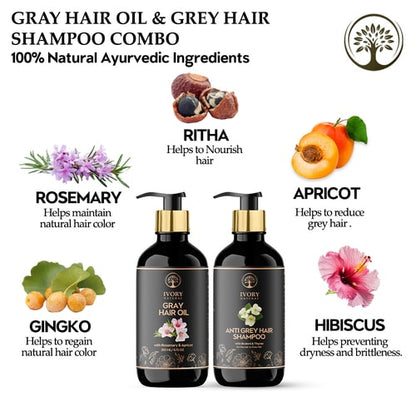 Ingredients of Anti Grey Hair Combo (Oil & Shampoo)